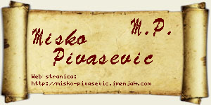 Miško Pivašević vizit kartica